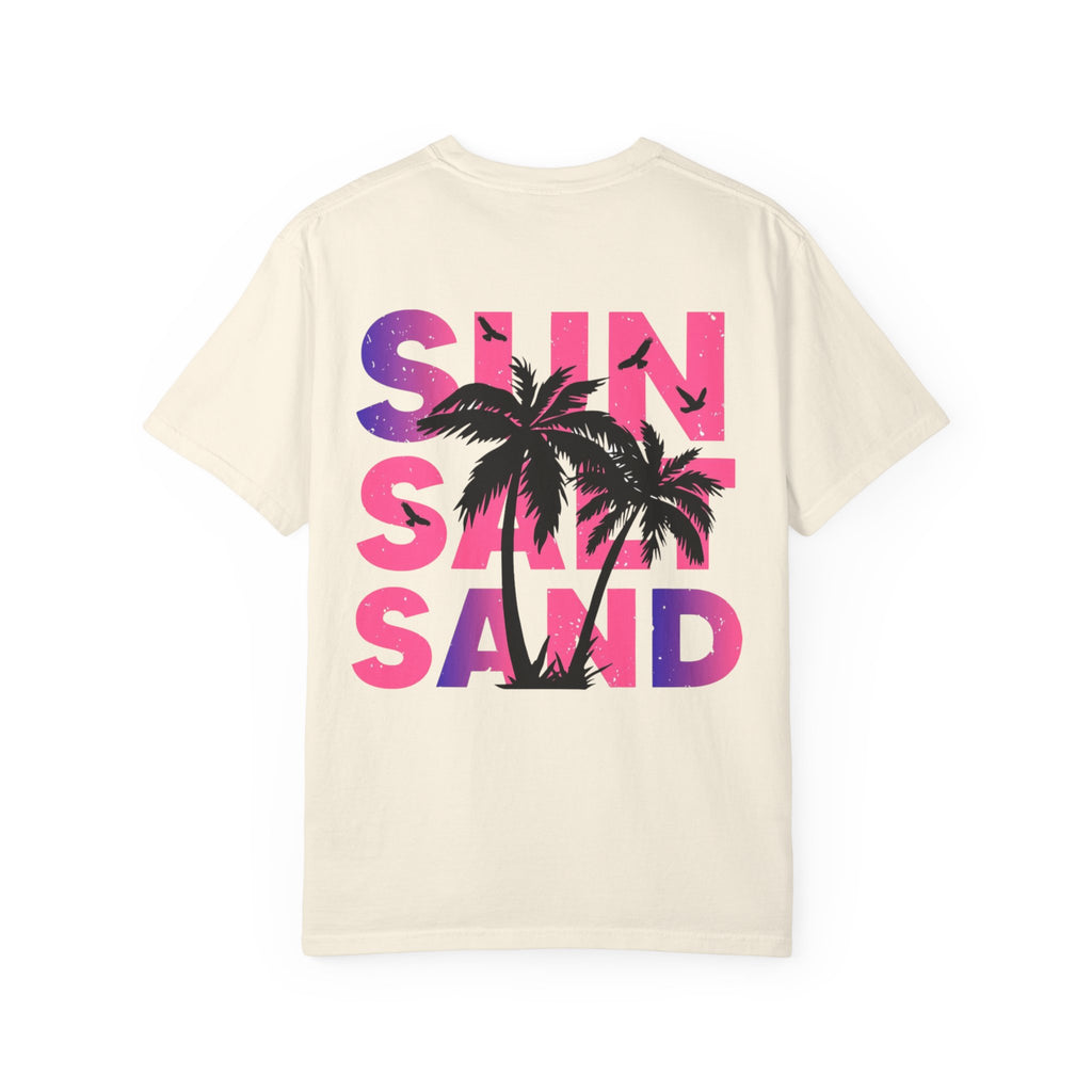 T-Shirt — "Sun Sand" Tropical Palm Floral Graphic Tee