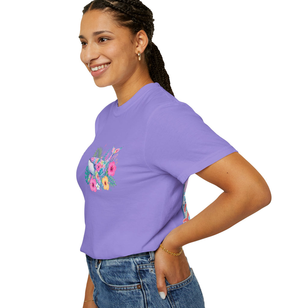 Miami Beach Club T‑Shirt — Retro Flamingo Tropical Floral Graphic Tee