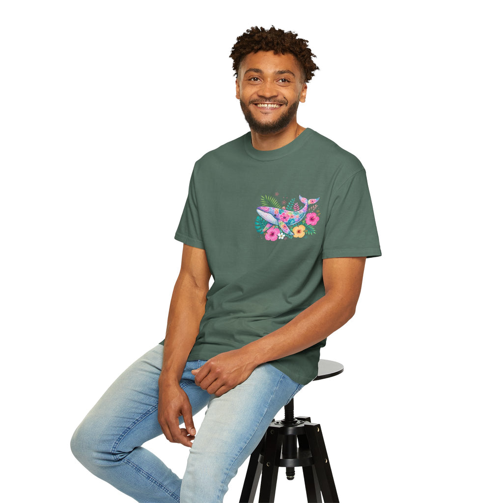Miami Beach Club T‑Shirt — Retro Flamingo Tropical Floral Graphic Tee