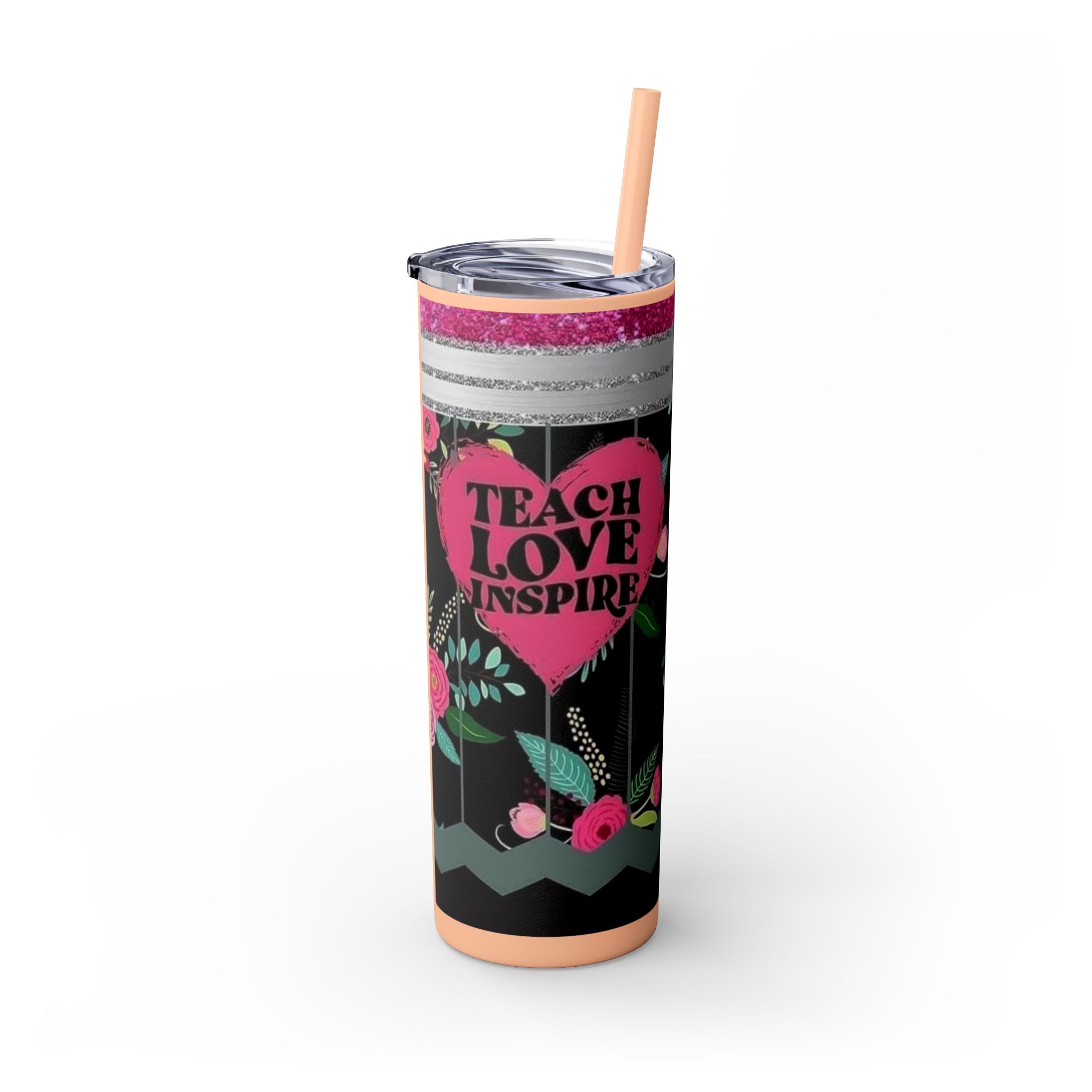Teacher Skinny Tumbler with Straw — 20oz