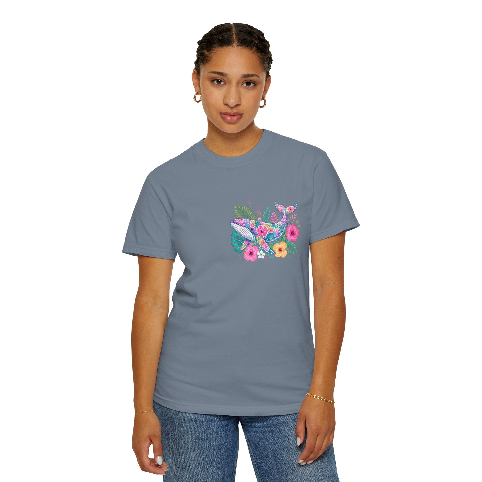Miami Beach Club T‑Shirt — Retro Flamingo Tropical Floral Graphic Tee