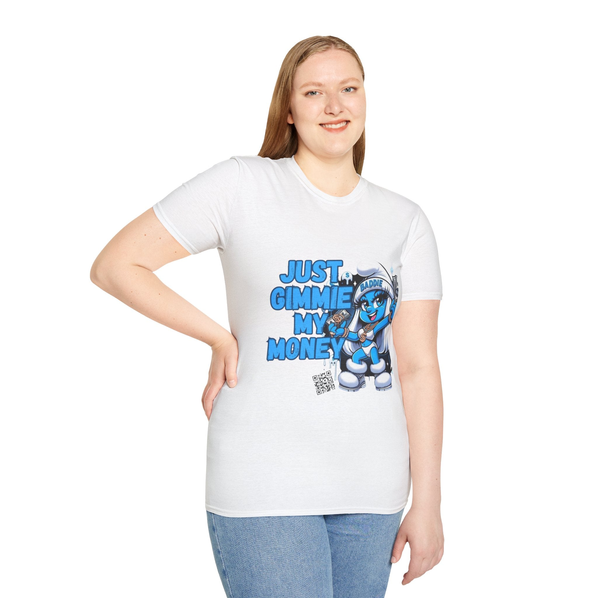 Just Gimmie My Money T-Shirt — Cute Blue Character Graphic Tee