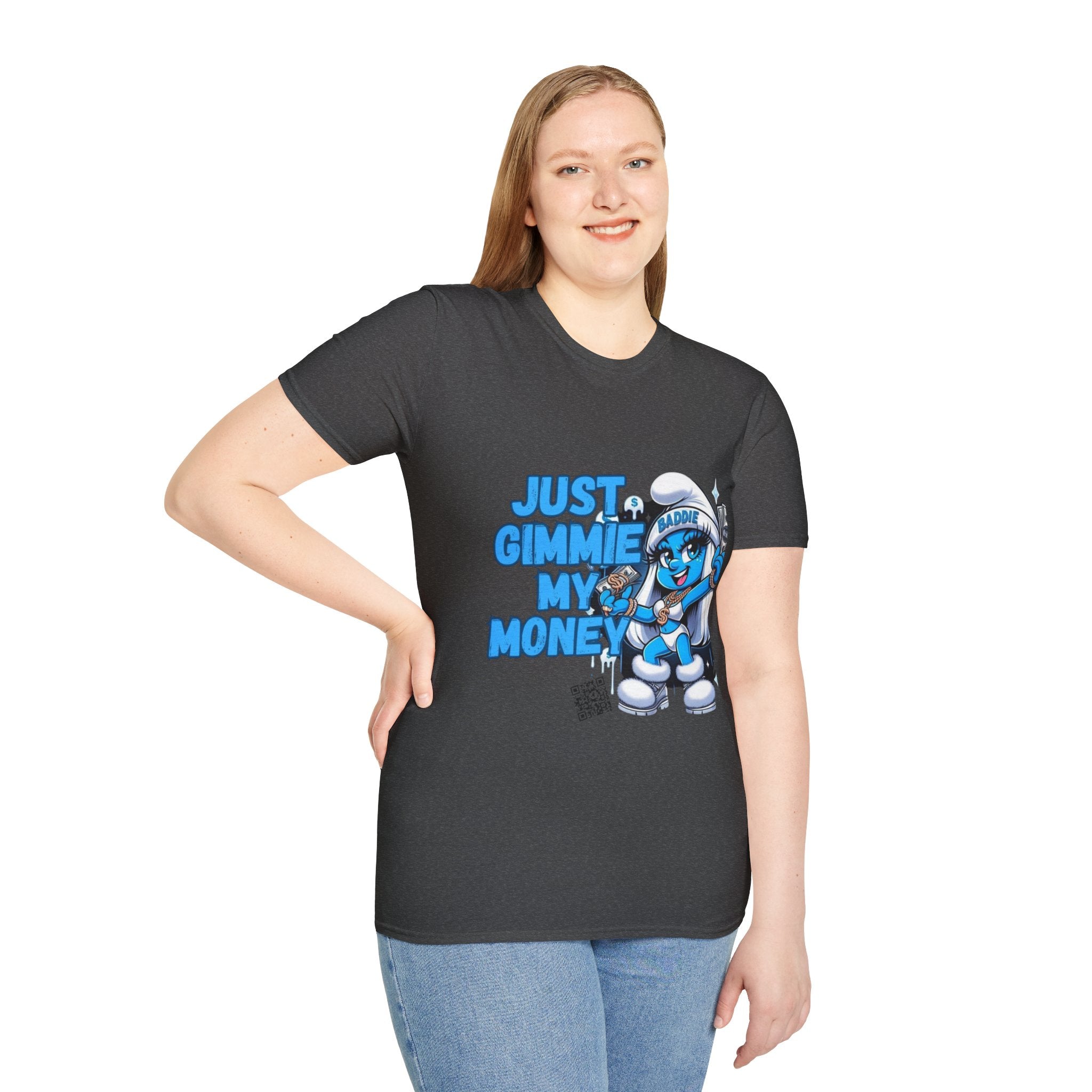 Just Gimmie My Money T-Shirt — Cute Blue Character Graphic Tee