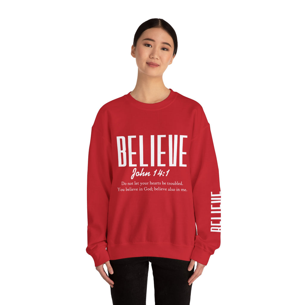 Wolf Pack “Believe John 14:1” Crewneck – Faith Streetwear Pullover