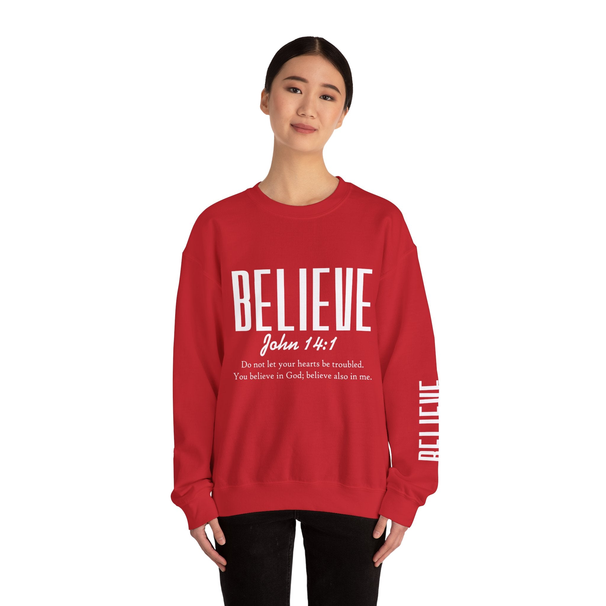 Wolf Pack “Believe John 14:1” Crewneck – Faith Streetwear Pullover