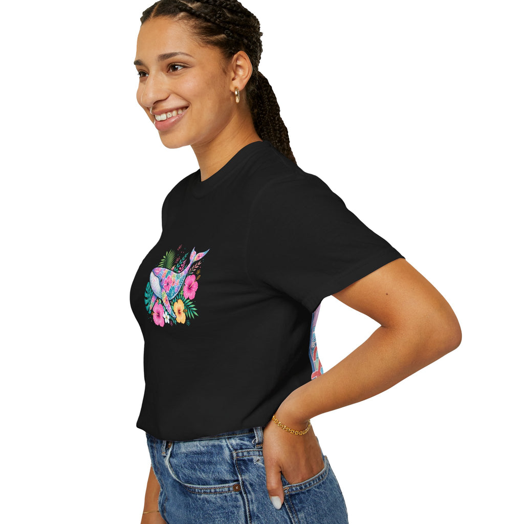 Miami Beach Club T‑Shirt — Retro Flamingo Tropical Floral Graphic Tee