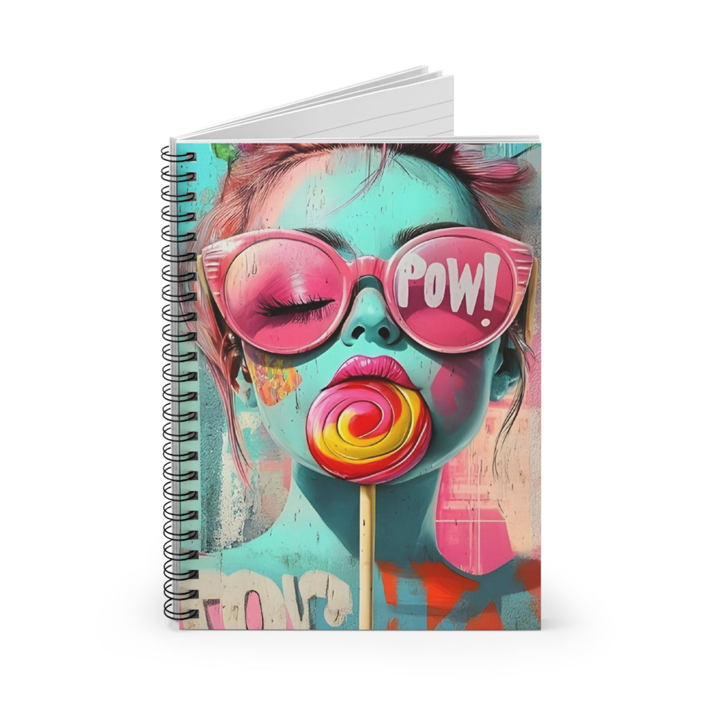 Pop Art Lollipop Notebook — 'POW!' Spiral Ruled Journal