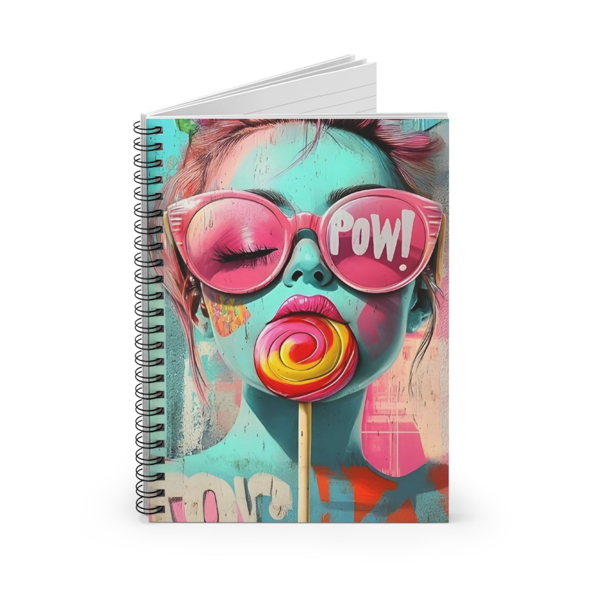 Pop Art Lollipop Notebook — 'POW!' Spiral Ruled Journal