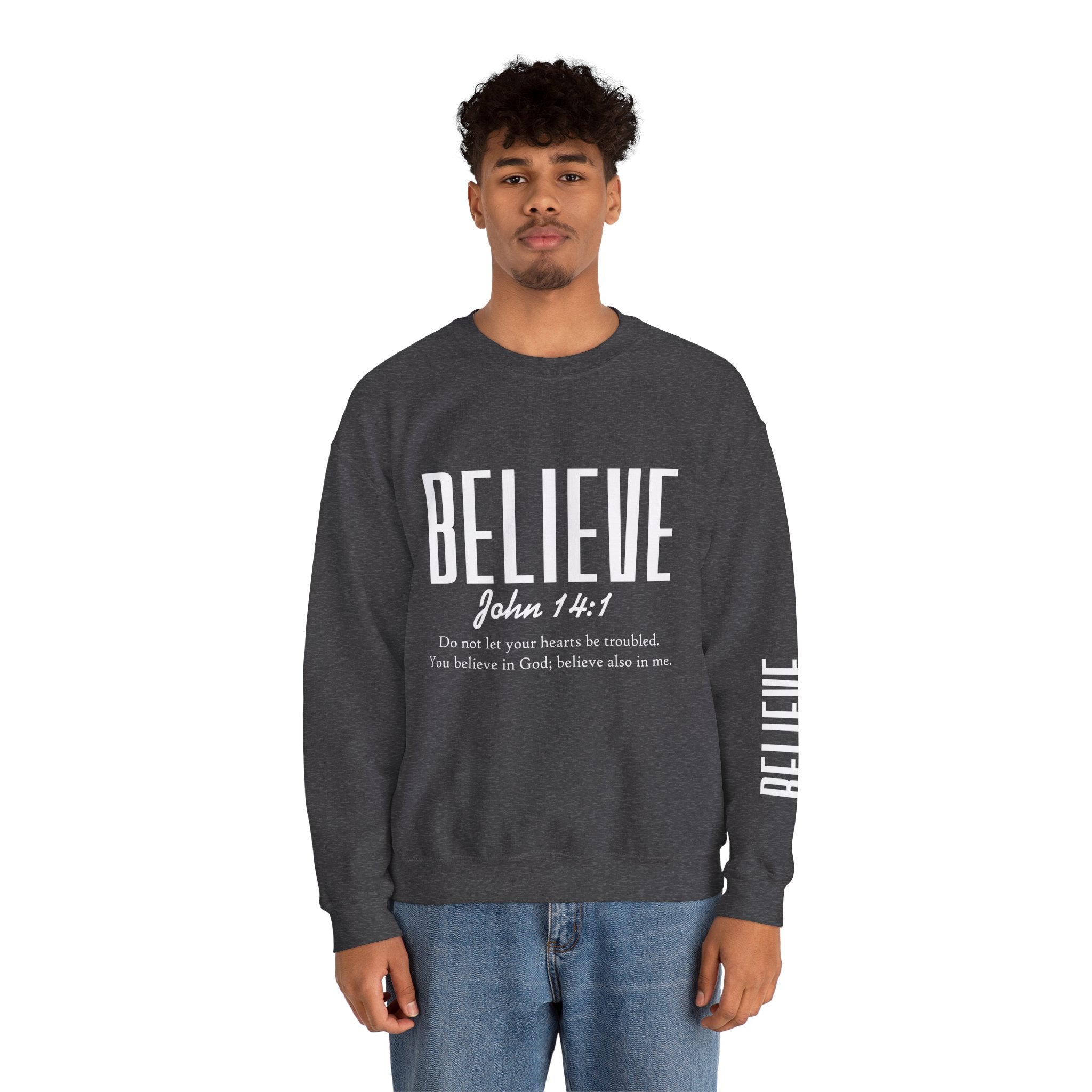Wolf Pack “Believe John 14:1” Crewneck – Faith Streetwear Pullover