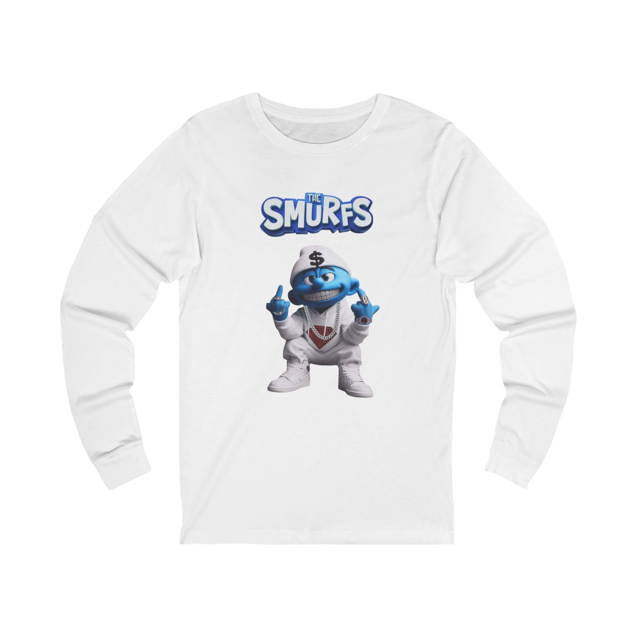 Hood Smurf Long Sleeve Tee — Hooded Smurf Graphic Shirt