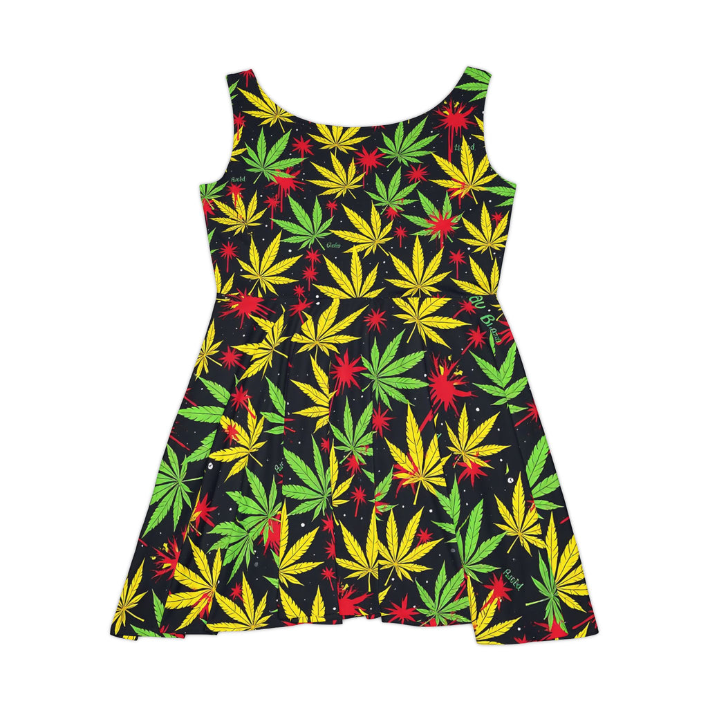 Rasta Leaf Skater Dress