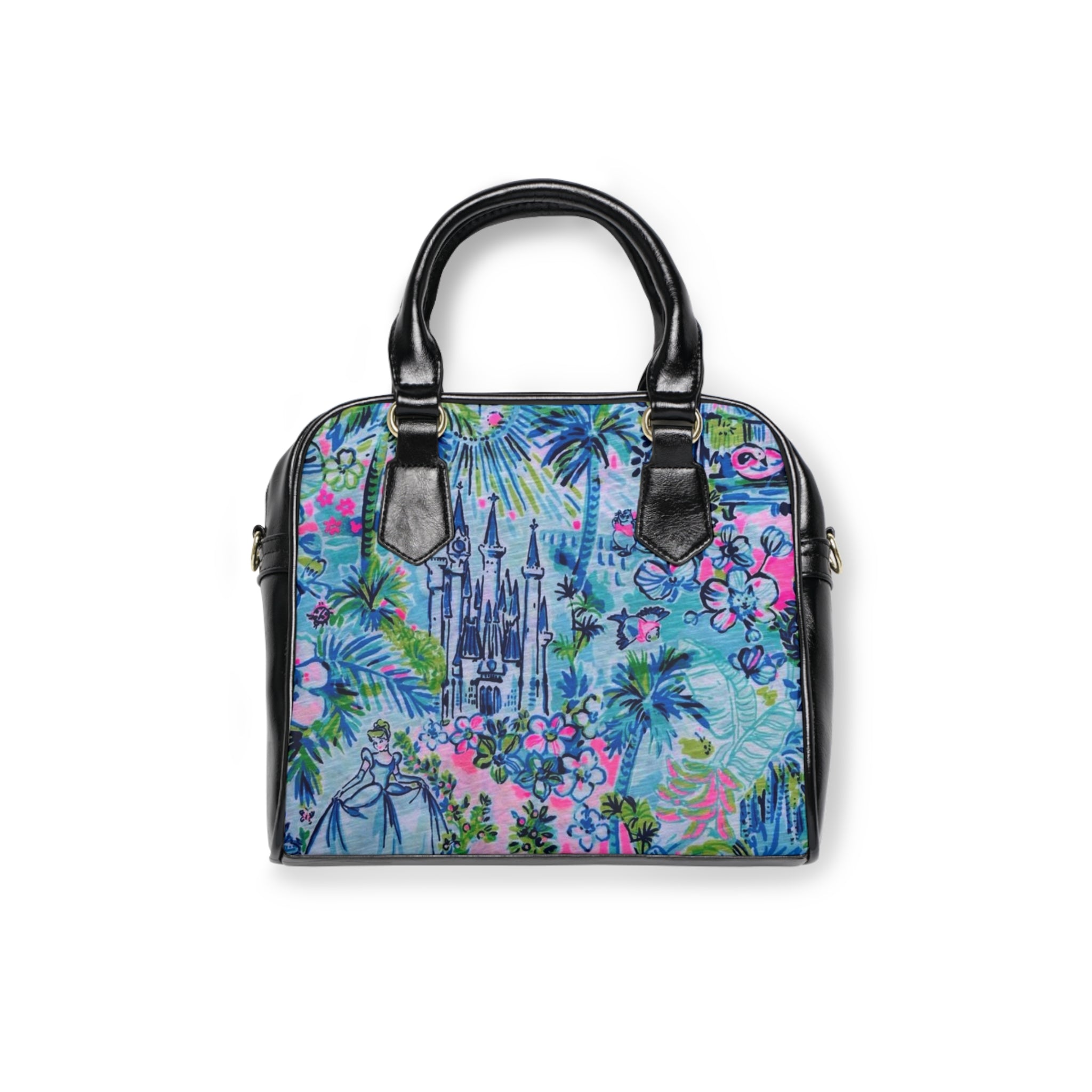 Tropical Castle Shoulder Handbag — Floral Palm Resort Print