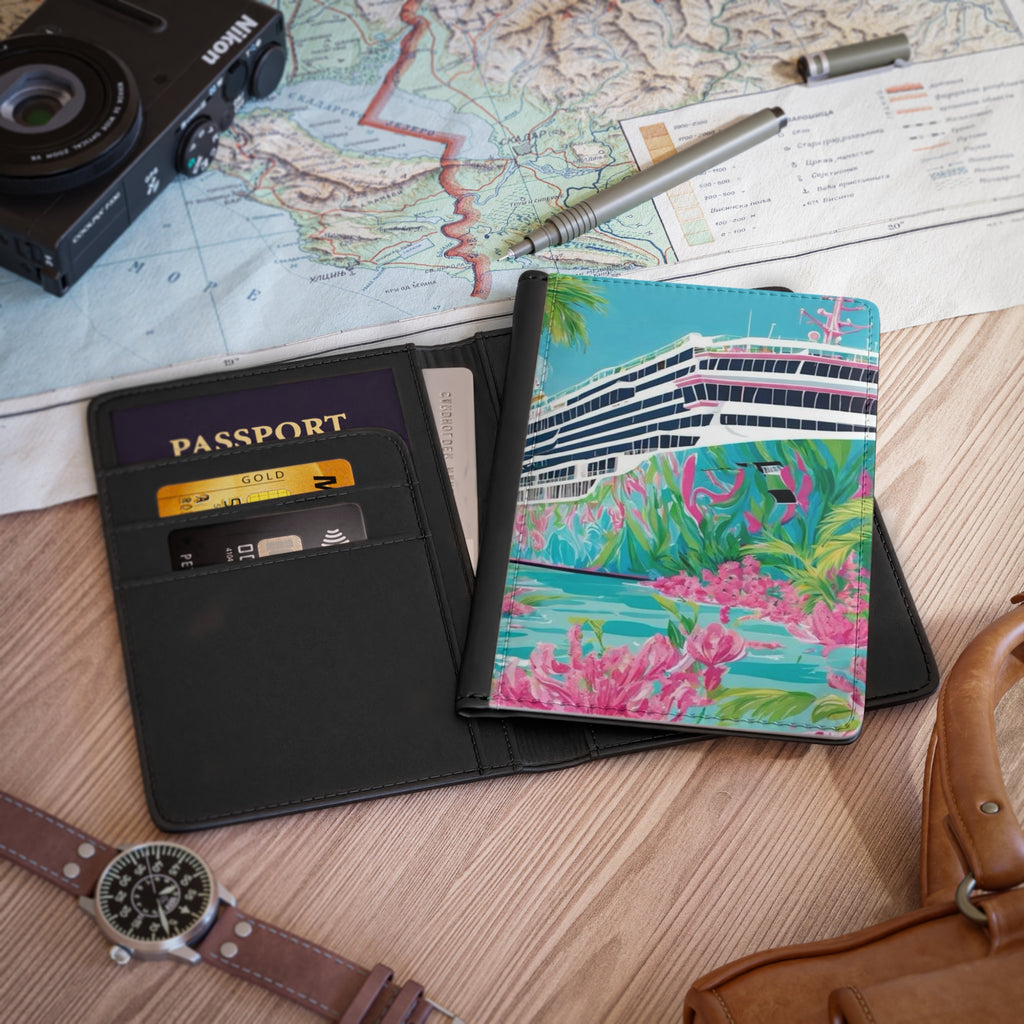 Tropical Cruise Passport Cover — Floral Cruise Ship Travel Passport Holder