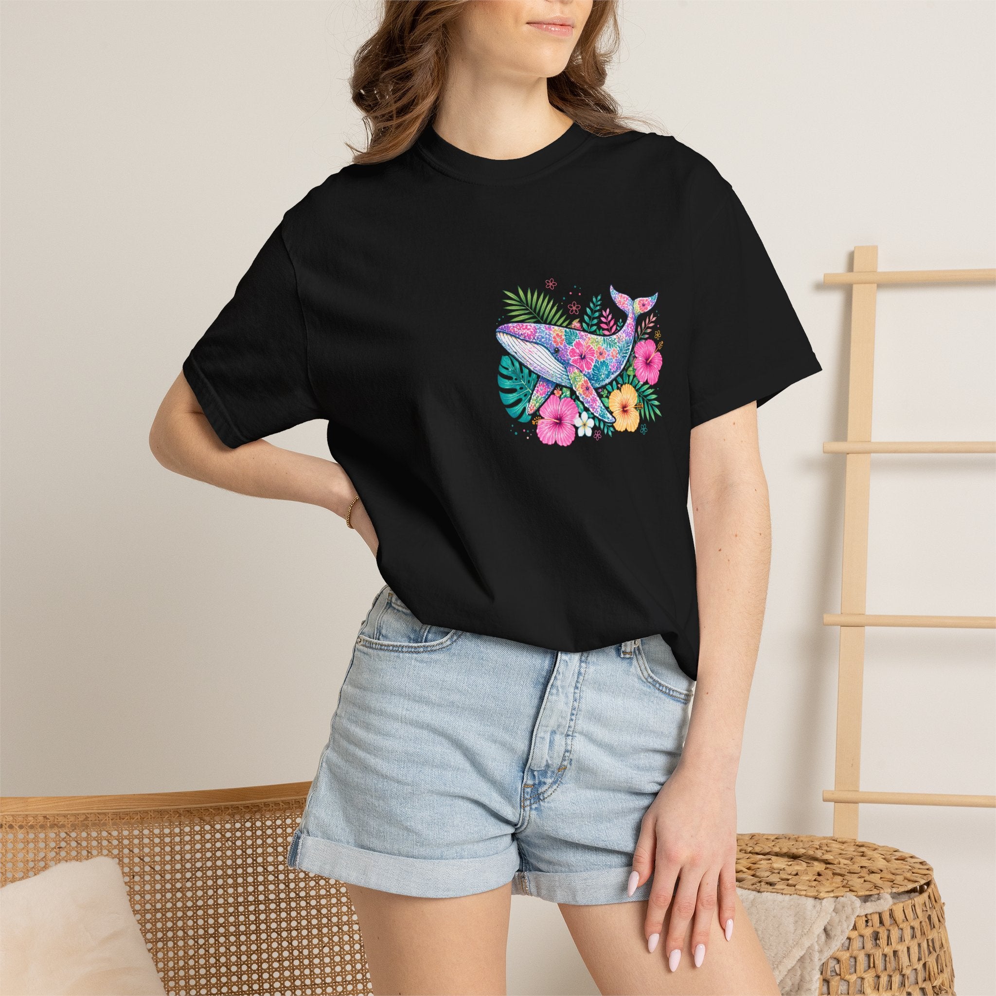 Miami Beach Club T‑Shirt — Retro Flamingo Tropical Floral Graphic Tee