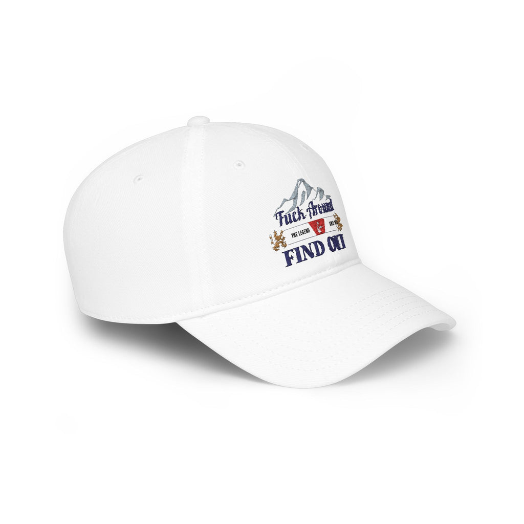 Low Profile Baseball Cap — 'Fuck Around, Find Out' Mountain Embroidered Hat