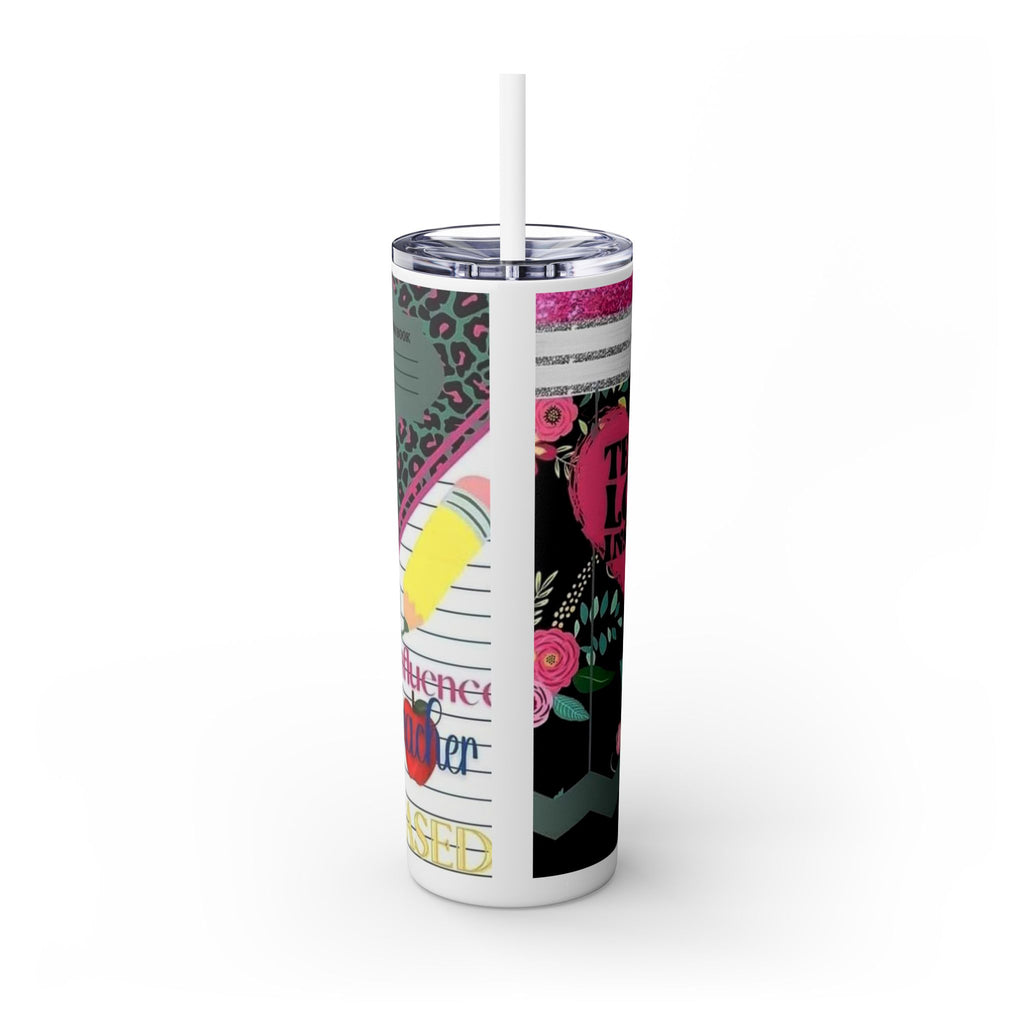 Teacher Skinny Tumbler with Straw — 20oz