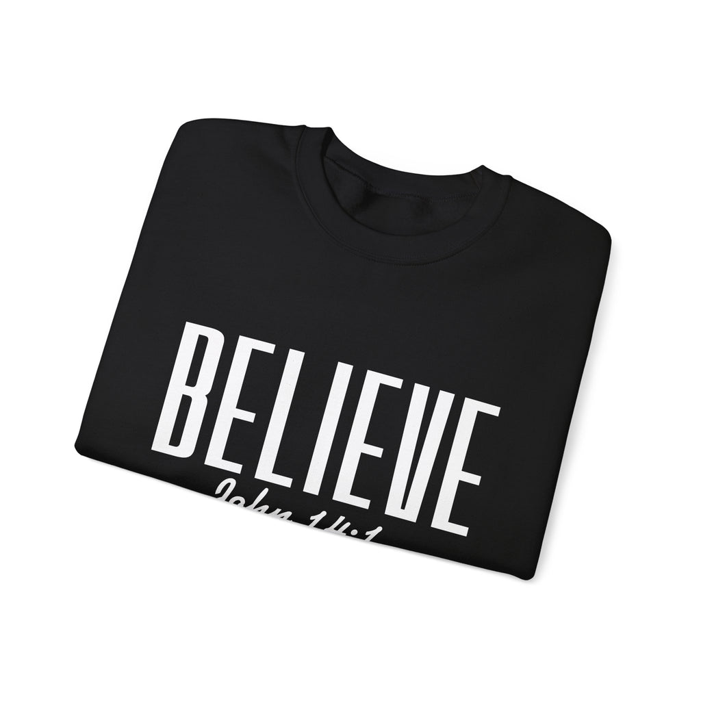 Wolf Pack “Believe John 14:1” Crewneck – Faith Streetwear Pullover