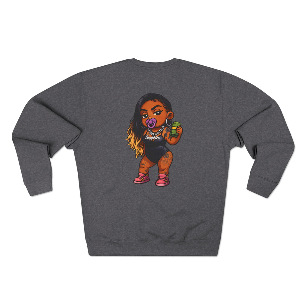 Baddies Baby Crewneck Sweatshirt — Cute Badass Cartoon Graphic