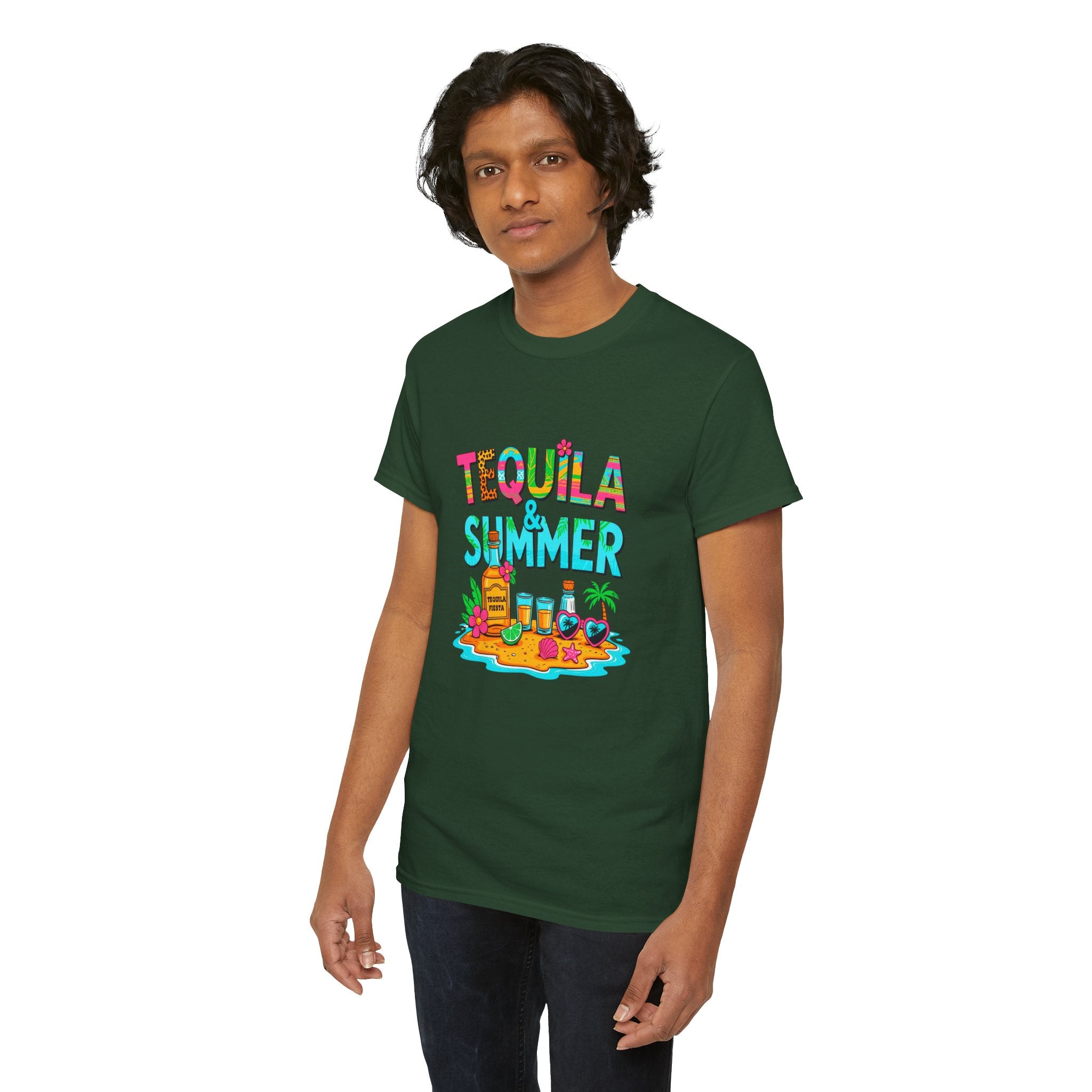 Tequila Summer Tee – Tropical Beach Cocktail Graphic T-Shirt