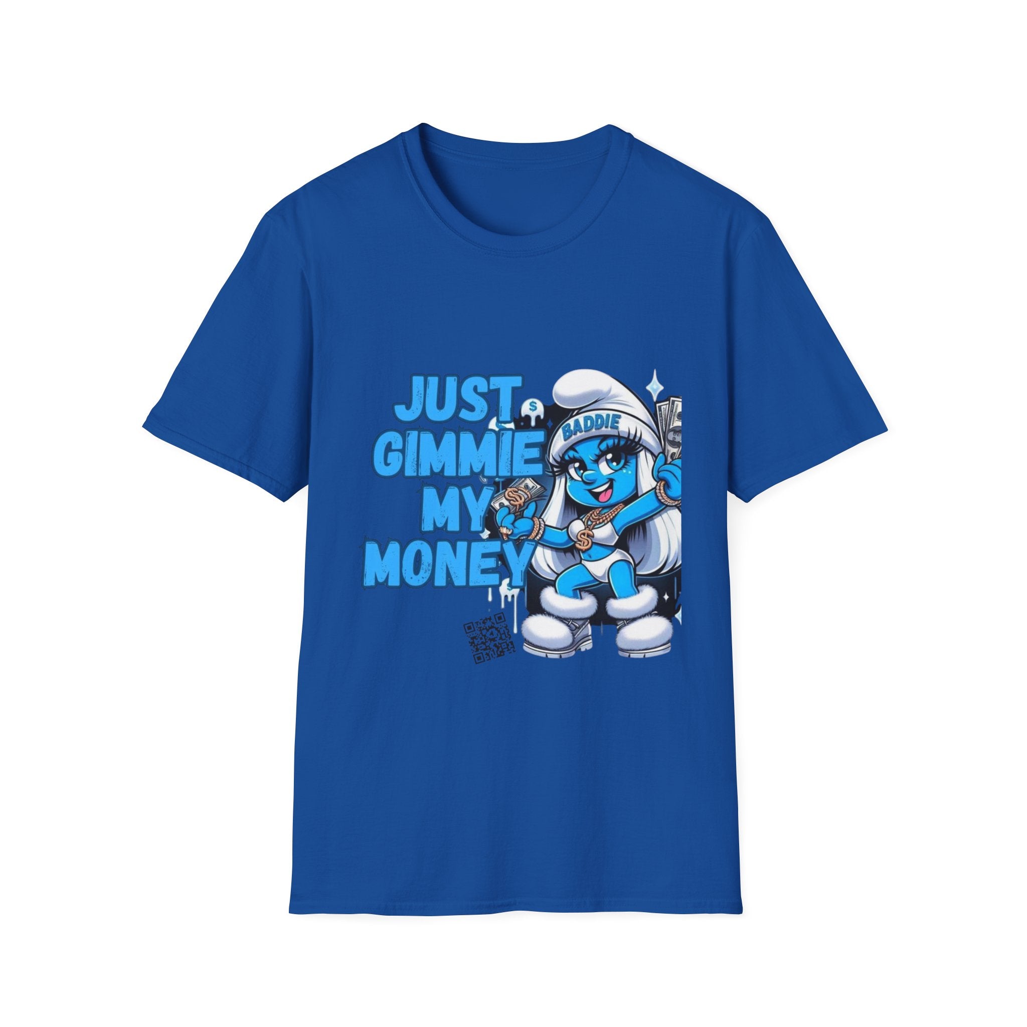 Just Gimmie My Money T-Shirt — Cute Blue Character Graphic Tee