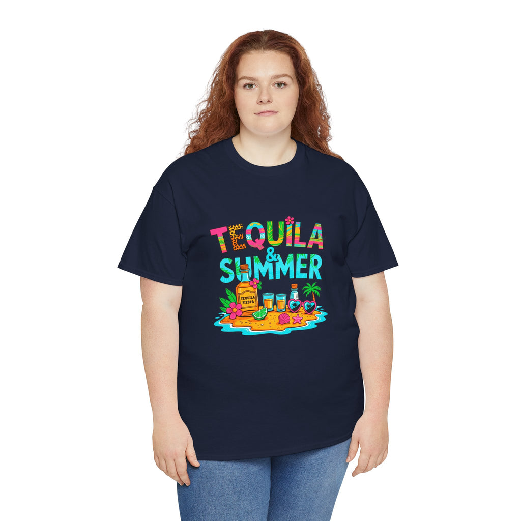 Tequila Summer Tee – Tropical Beach Cocktail Graphic T-Shirt