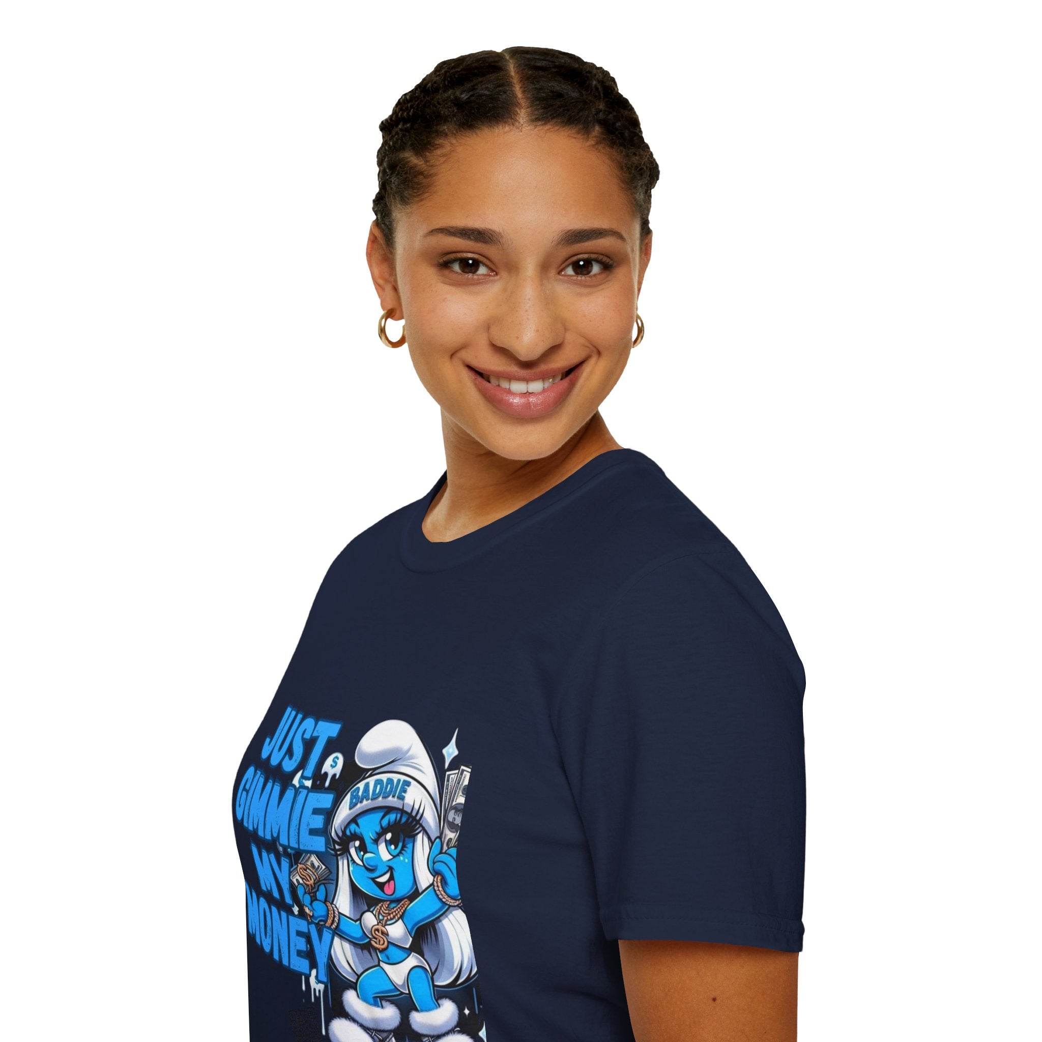 Just Gimmie My Money T-Shirt — Cute Blue Character Graphic Tee