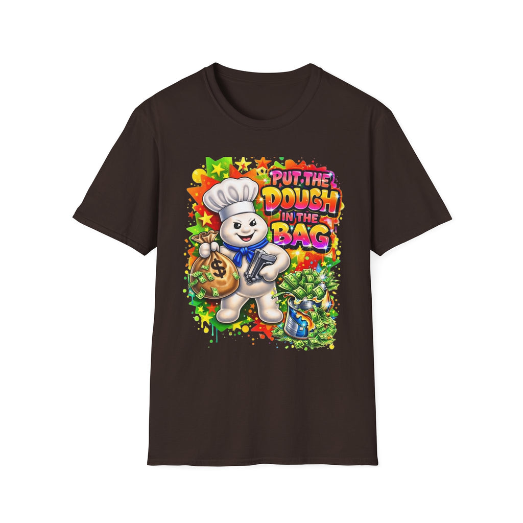 Put the Dough in the Bag T-Shirt — Cute Chef Character Money Graphic Tee