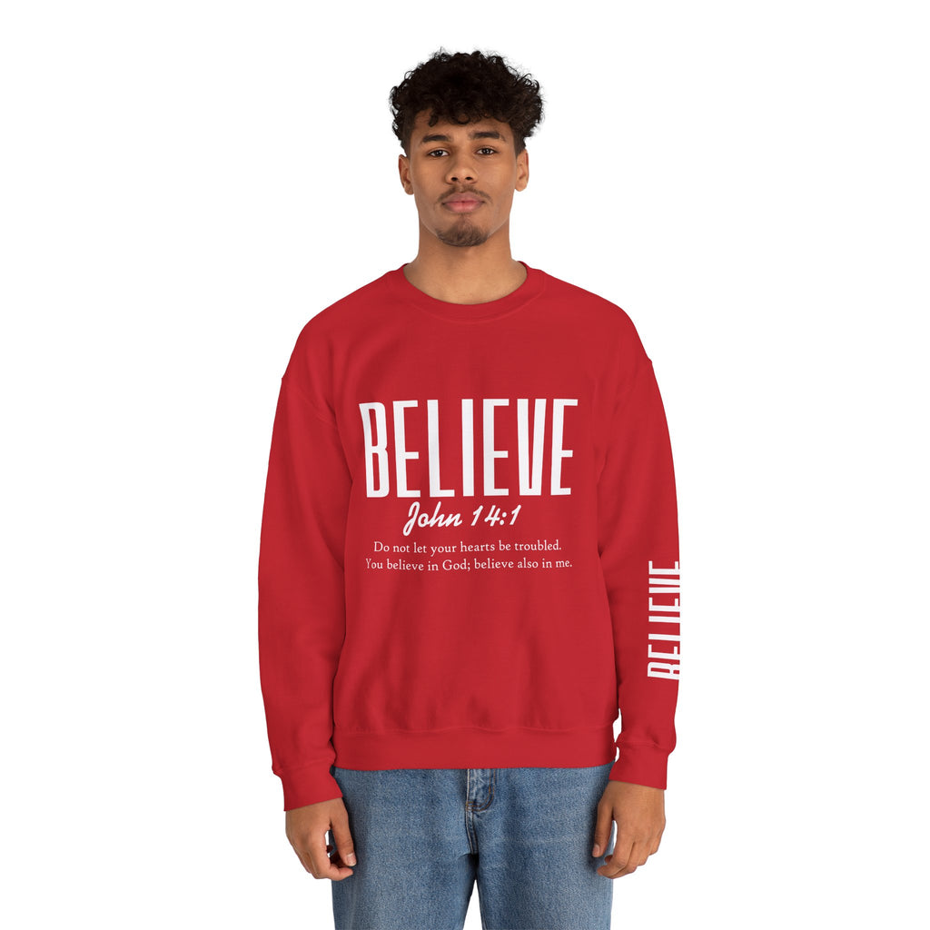 Wolf Pack “Believe John 14:1” Crewneck – Faith Streetwear Pullover