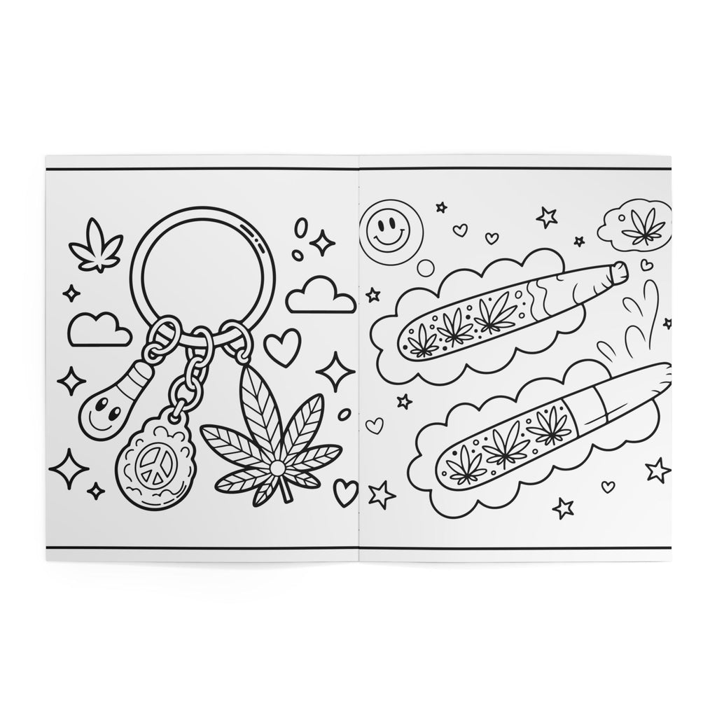 Stoner Vibes Coloring Book — Retro Weed-Inspired Adult Coloring Book