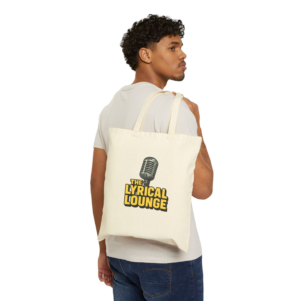 Lyrical Lounge Cotton Canvas Tote Bag — Stylish Music-Themed Market Tote