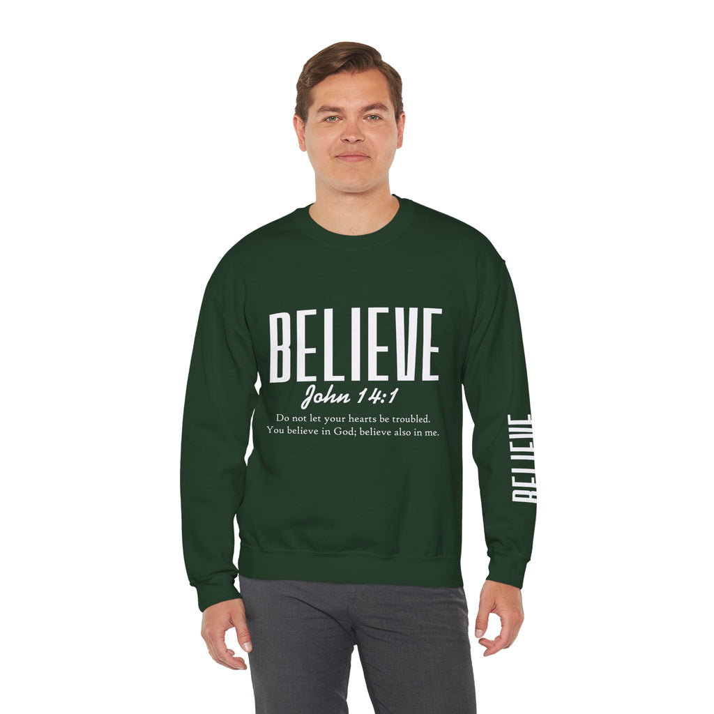 Wolf Pack “Believe John 14:1” Crewneck – Faith Streetwear Pullover