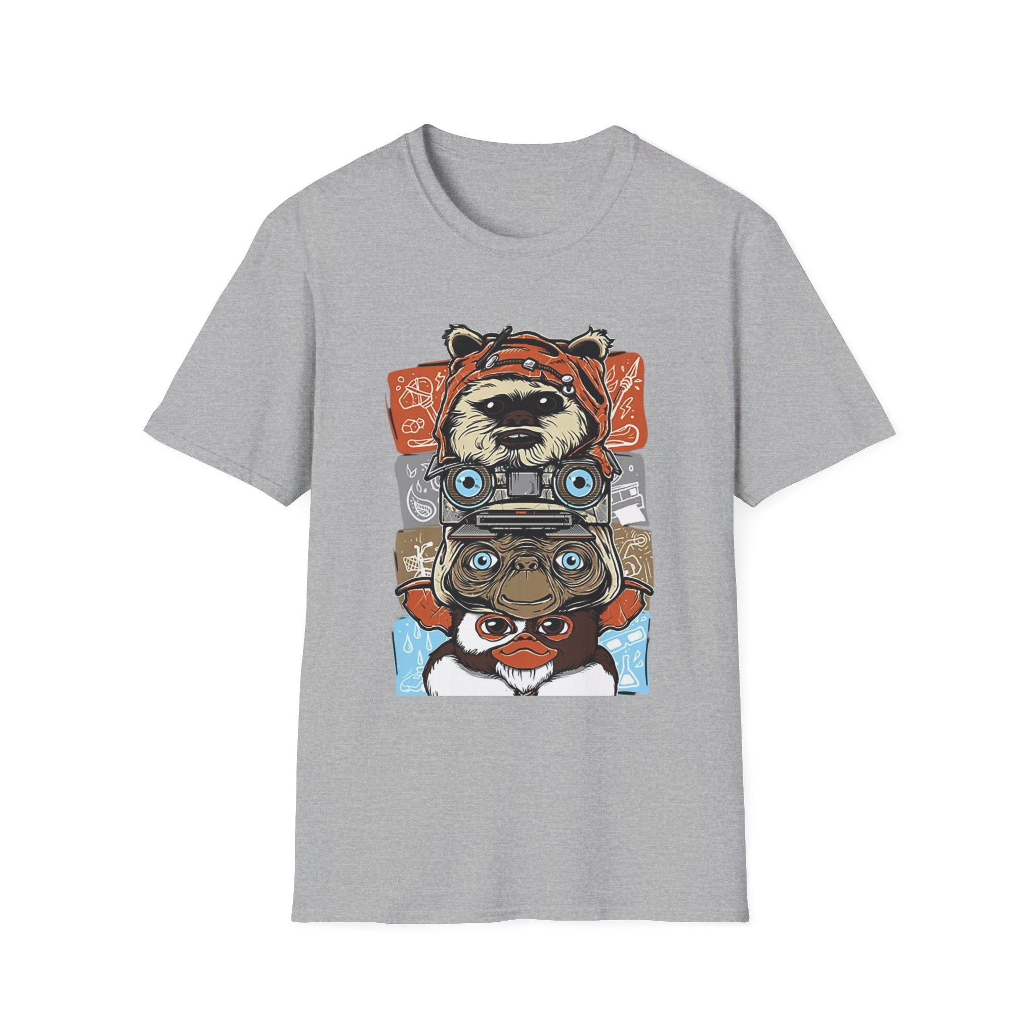 Retro Animal Stack T-Shirt — Vintage Owl, Fox & Raccoon Graphic Tee