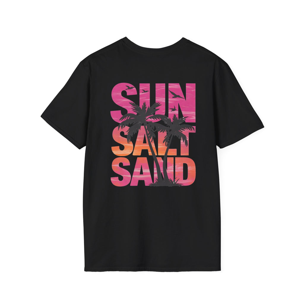 Salty Soul Beach T-Shirt — Sun, Palm Trees & Waves Graphic Tee
