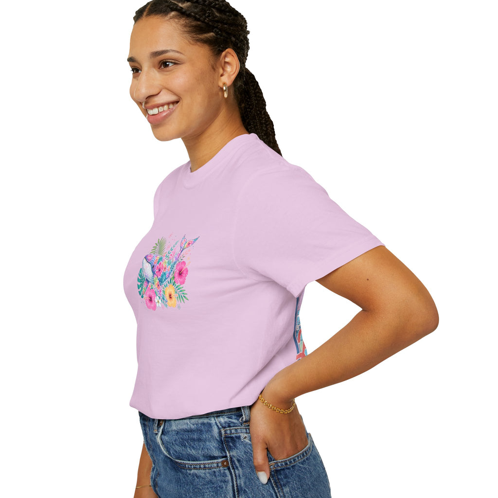 Miami Beach Club T‑Shirt — Retro Flamingo Tropical Floral Graphic Tee