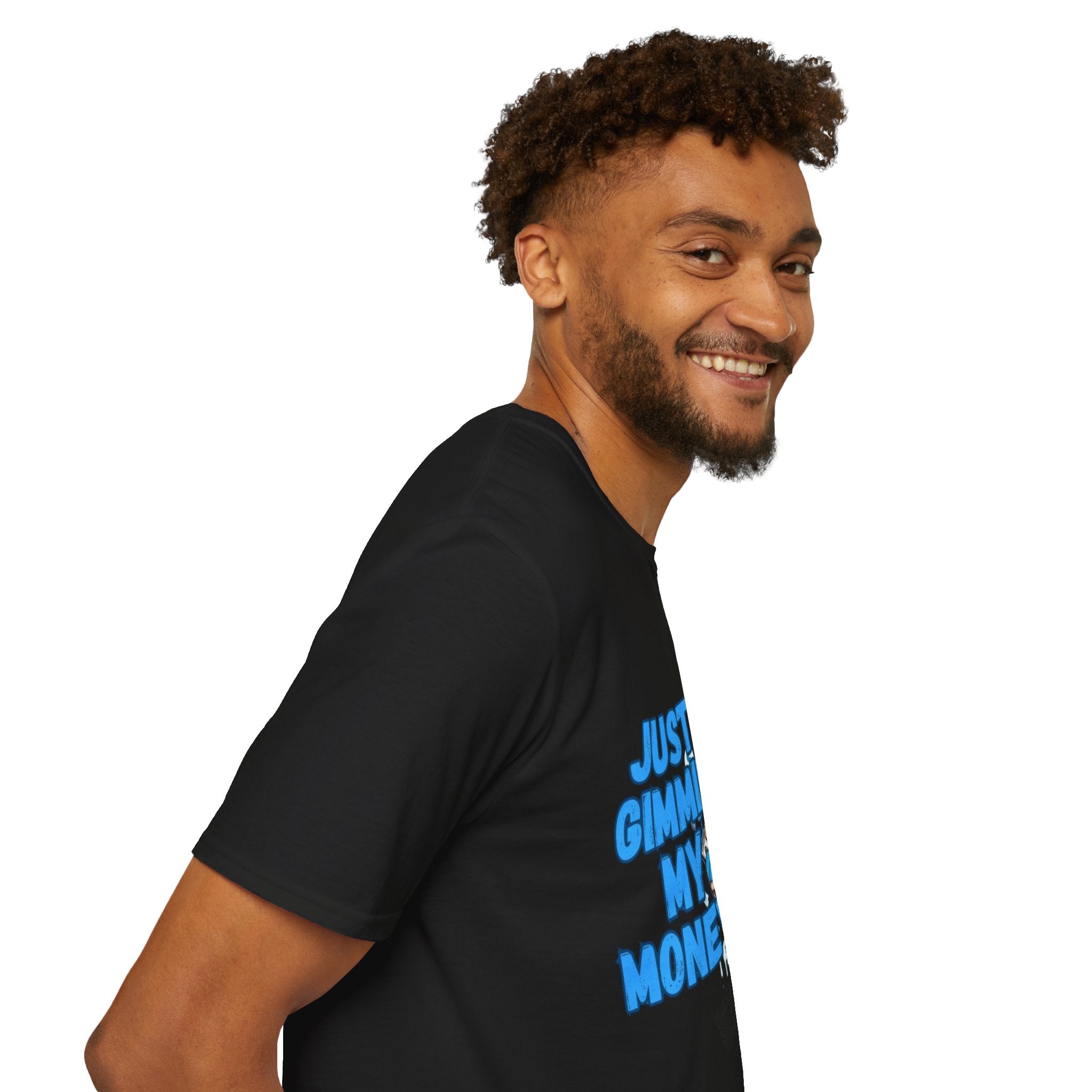 Just Gimmie My Money T-Shirt — Cute Blue Character Graphic Tee