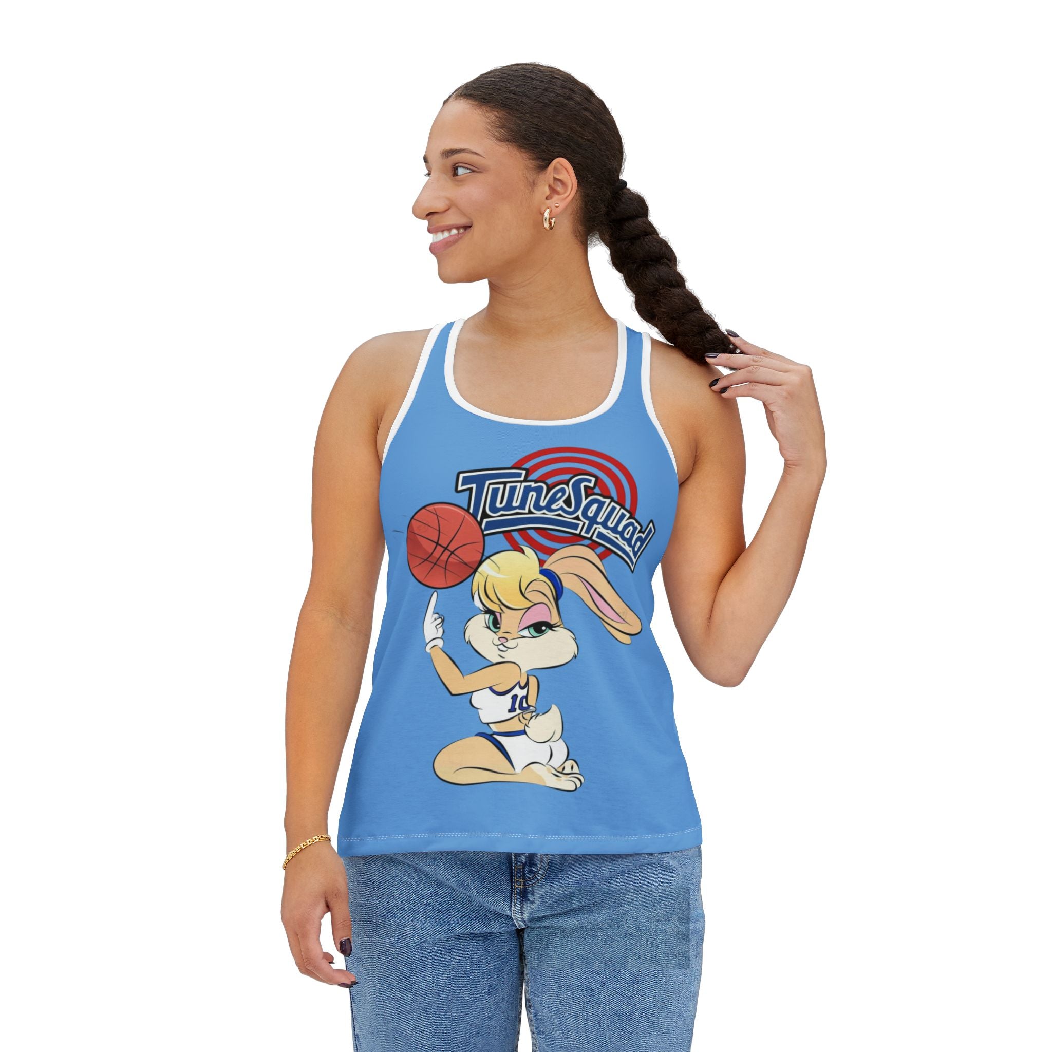 Lola Bunny "Tune Squad" Women's Tank Top — Basketball Cartoon Graphic AOP