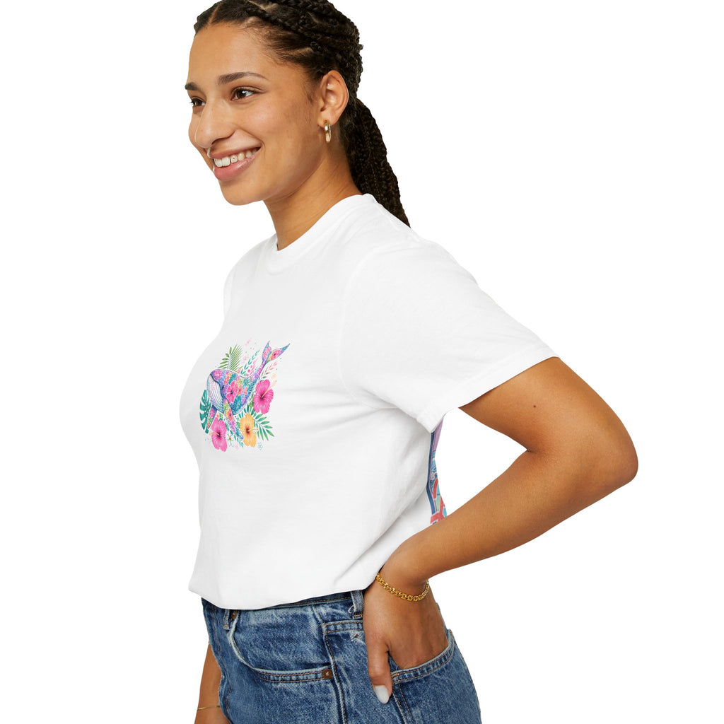 Miami Beach Club T‑Shirt — Retro Flamingo Tropical Floral Graphic Tee