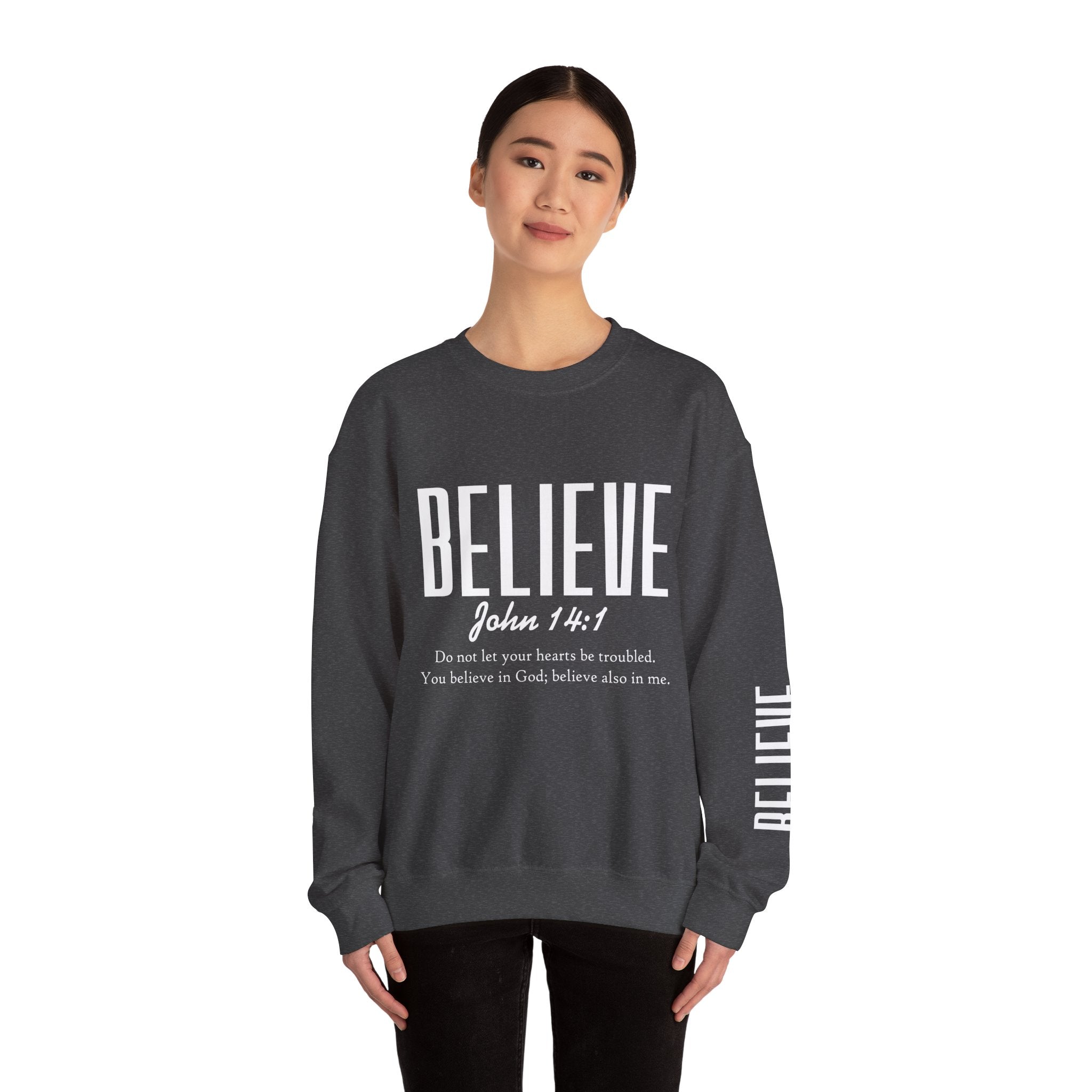 Wolf Pack “Believe John 14:1” Crewneck – Faith Streetwear Pullover