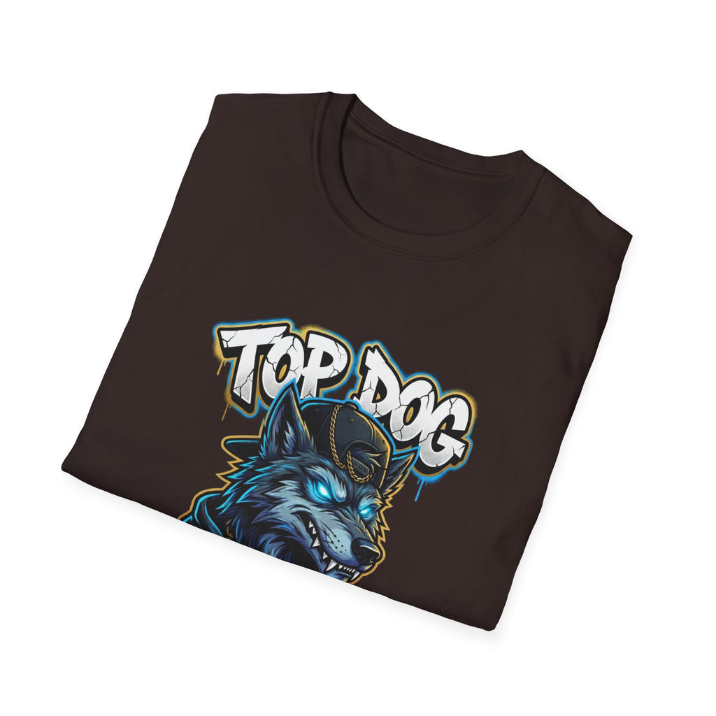Top Dog On The Block Graphic T-Shirt — Bold Blue Wolf Streetwear Tee