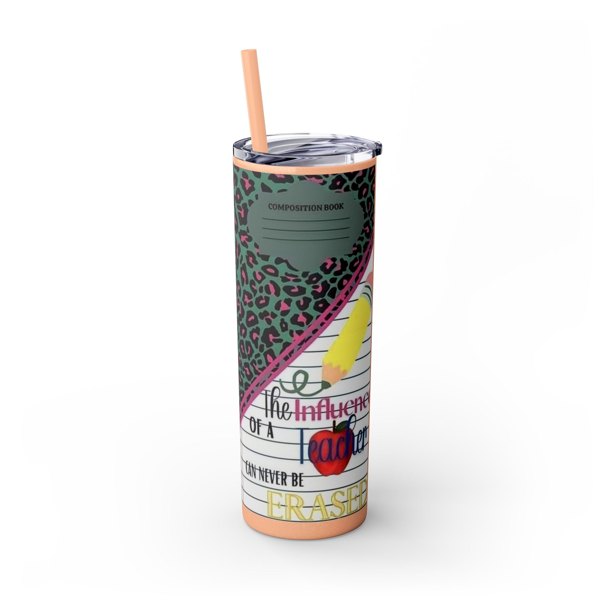 Teacher Skinny Tumbler with Straw — 20oz