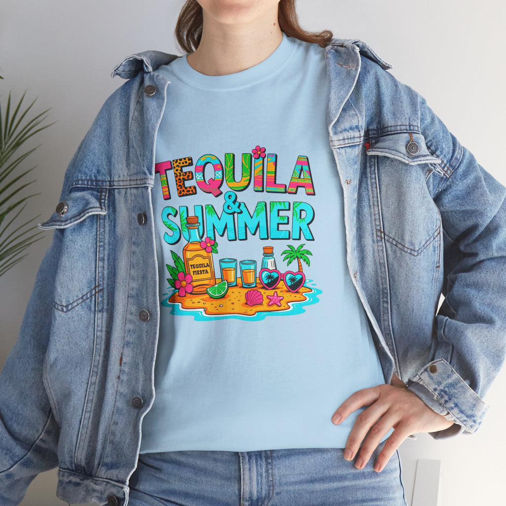 Tequila Summer Tee – Tropical Beach Cocktail Graphic T-Shirt