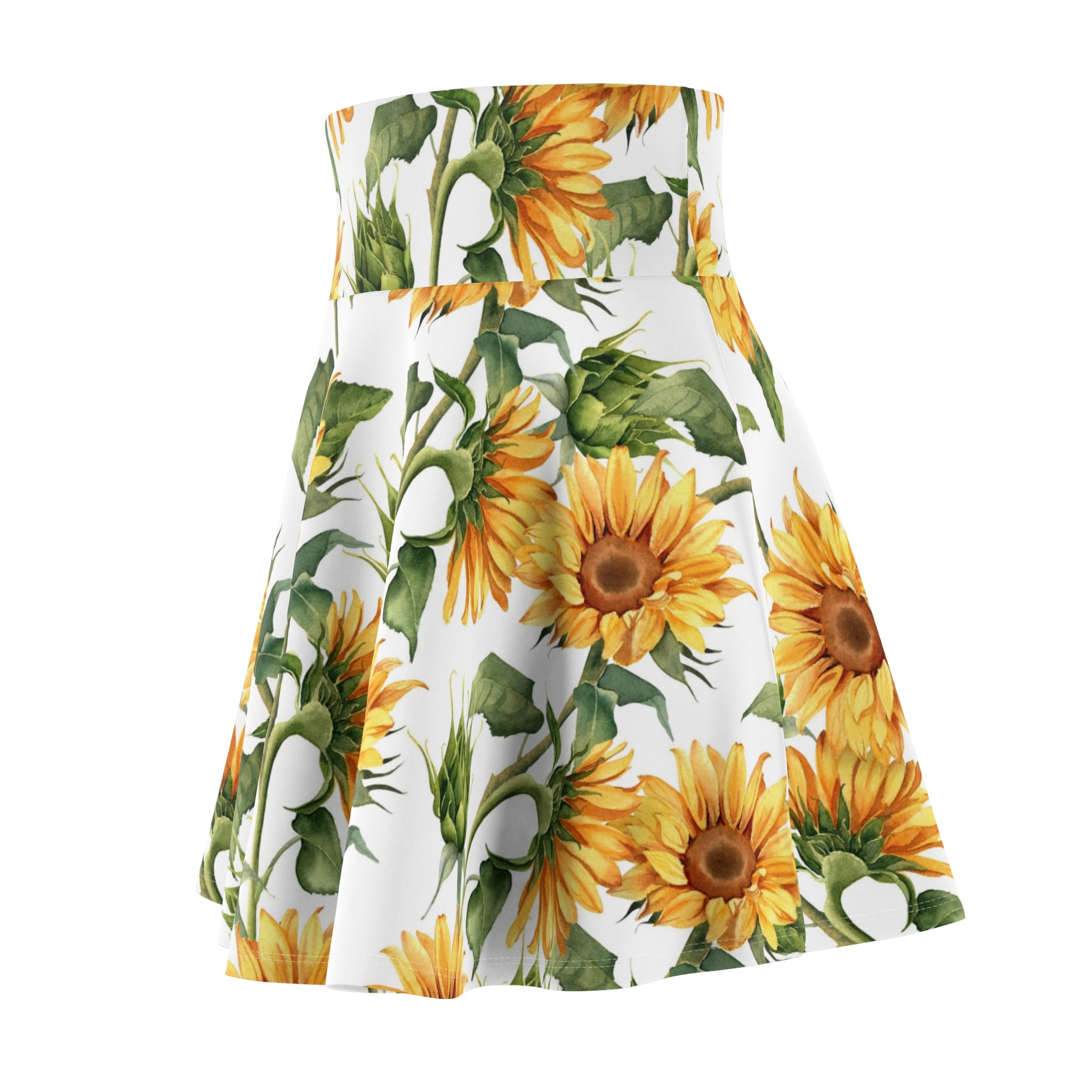 Sunflower Floral Skater Skirt — Bright Botanical AOP