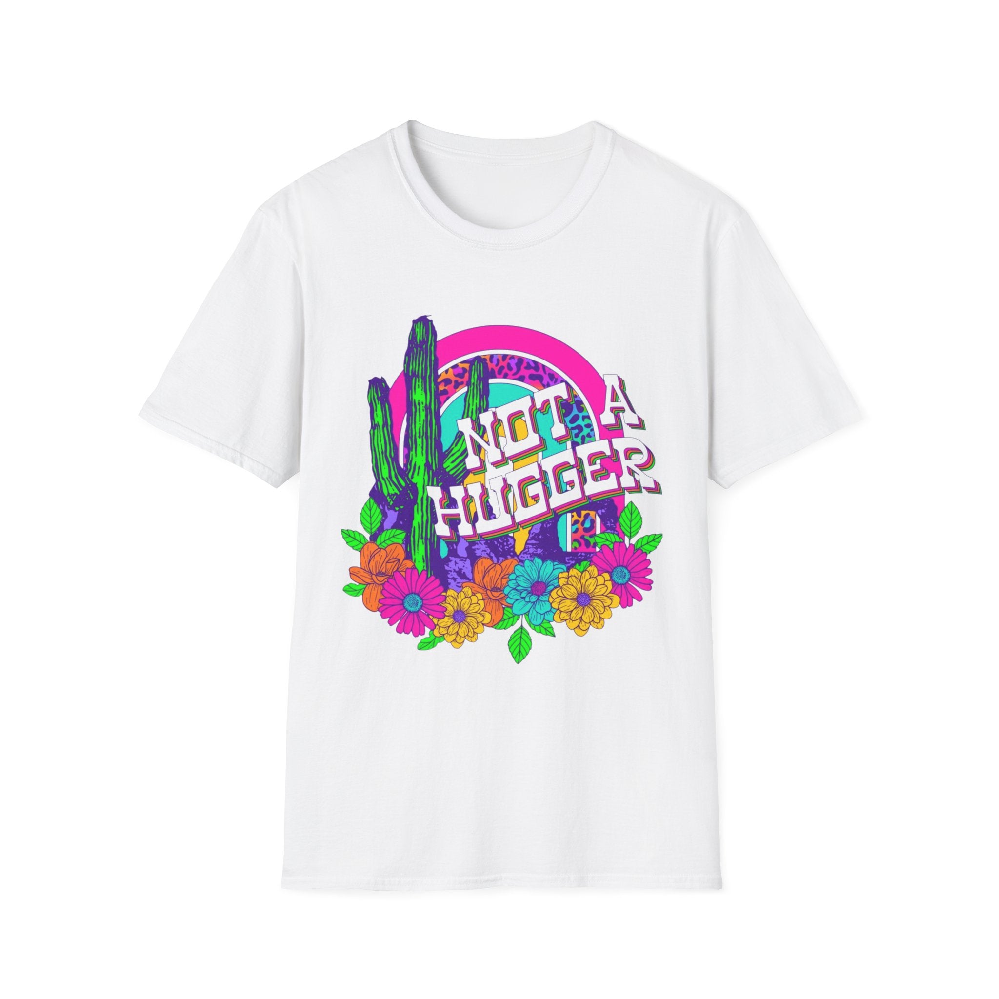Not A Hugger Cactus T-Shirt — Retro Floral Desert Graphic Tee