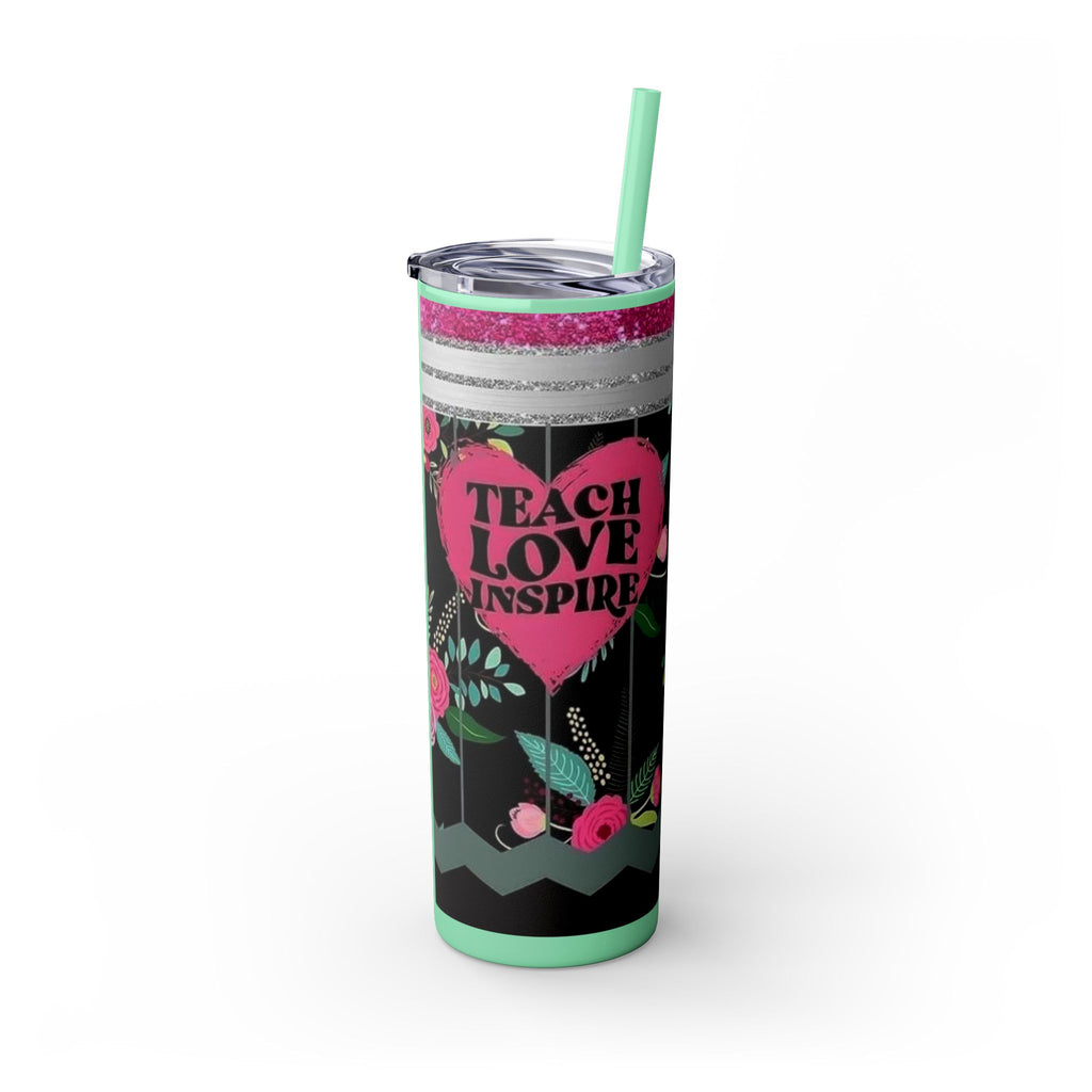 Teacher Skinny Tumbler with Straw — 20oz