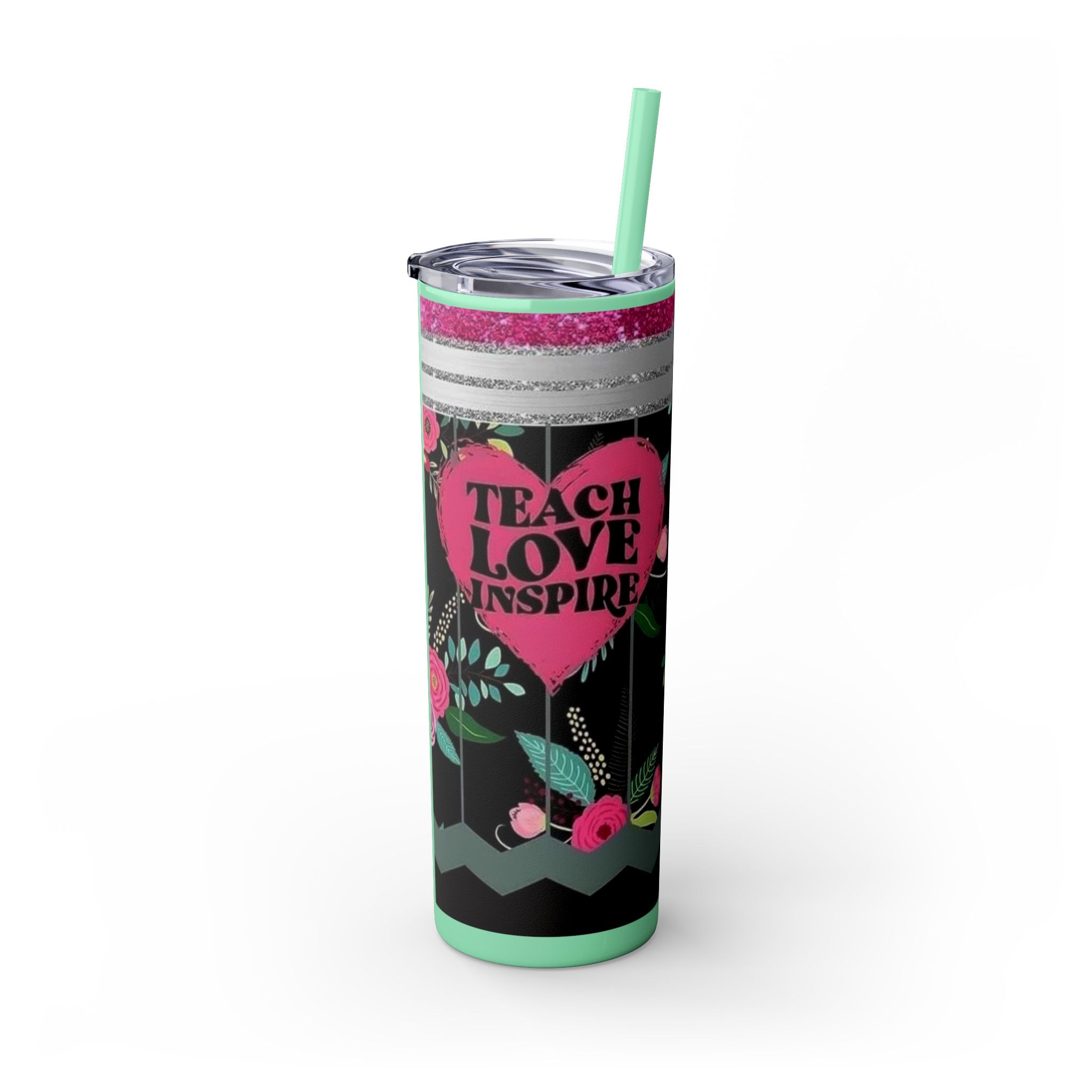 Teacher Skinny Tumbler with Straw — 20oz