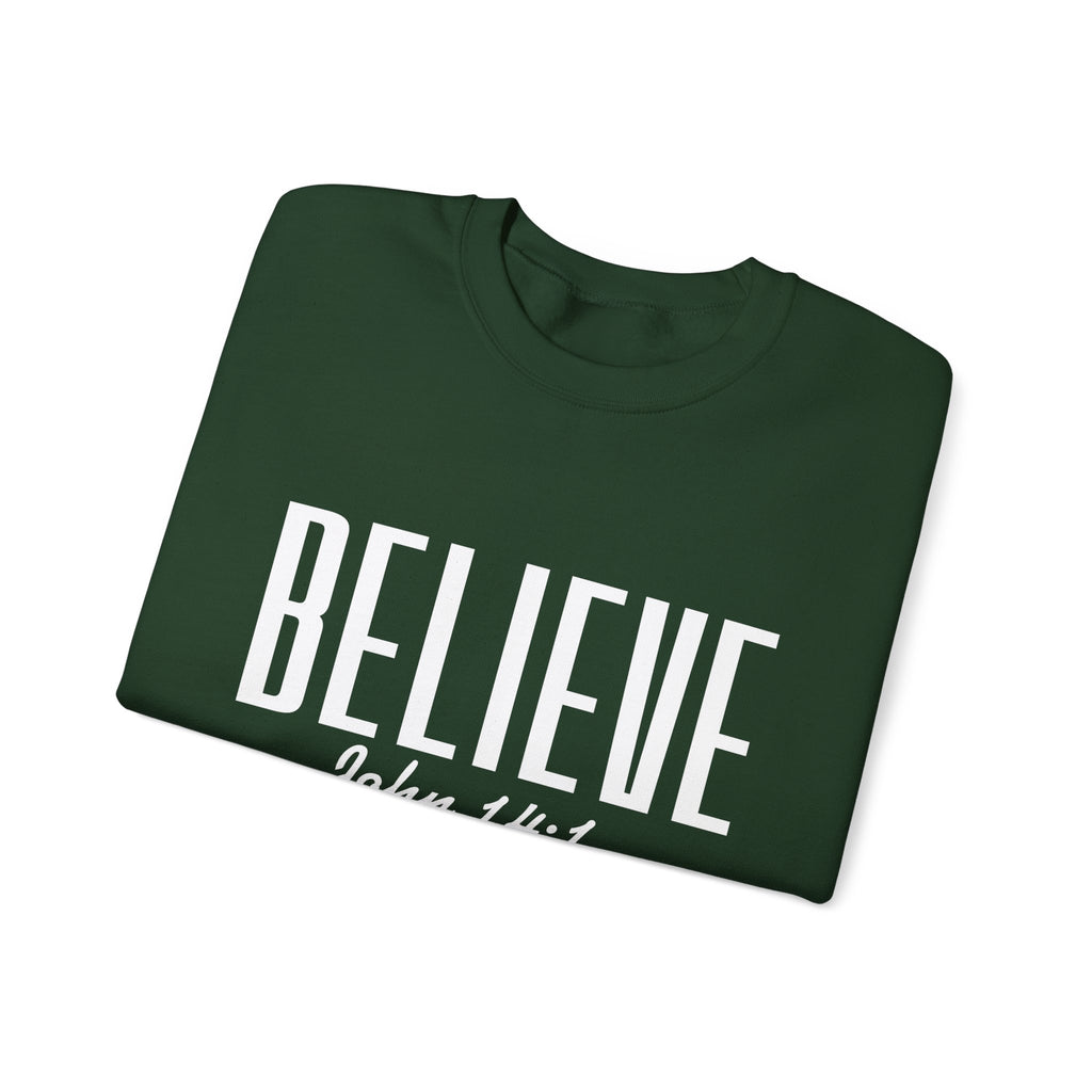 Wolf Pack “Believe John 14:1” Crewneck – Faith Streetwear Pullover
