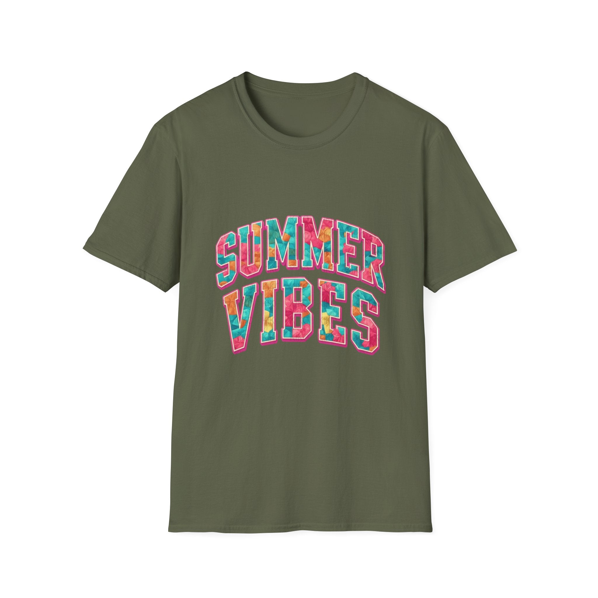 Summer Vibes T-Shirt — Colorful Tropical Beach Graphic Tee