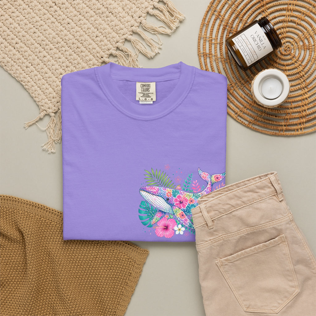 Miami Beach Club T‑Shirt — Retro Flamingo Tropical Floral Graphic Tee