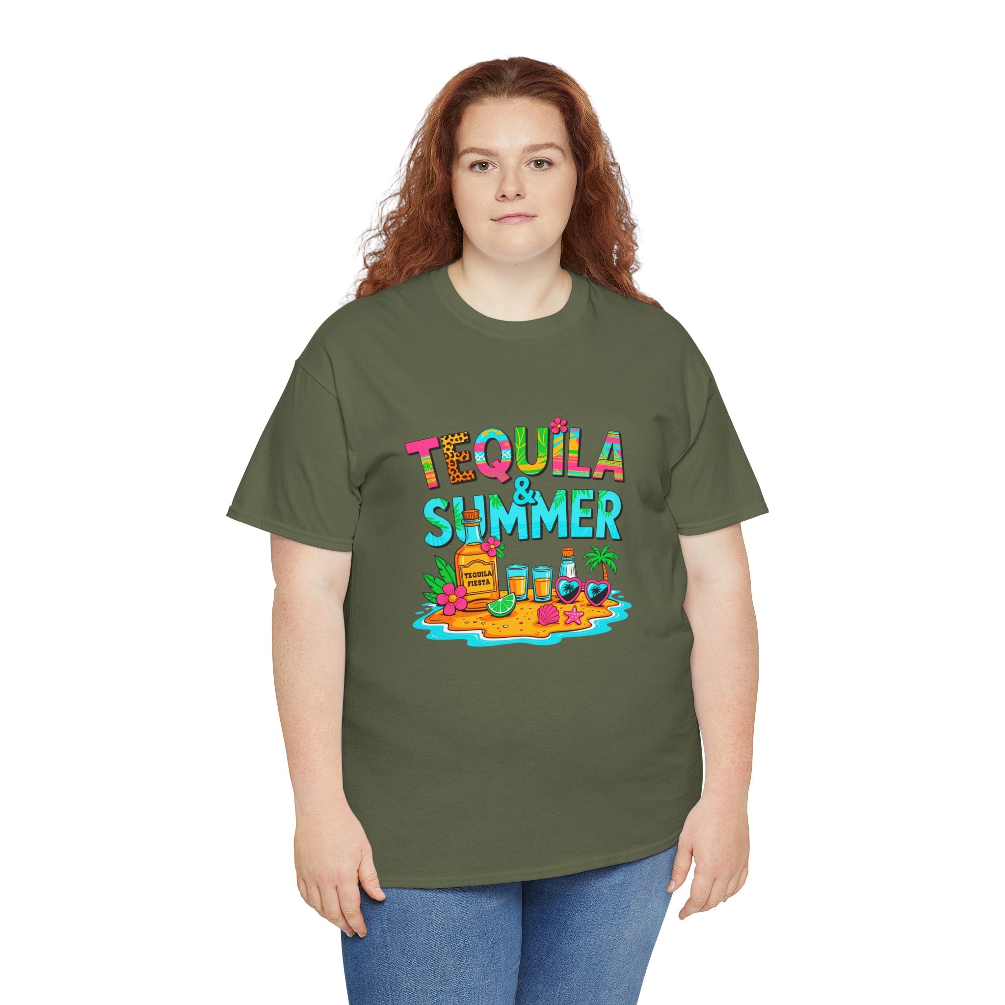 Tequila Summer Tee – Tropical Beach Cocktail Graphic T-Shirt