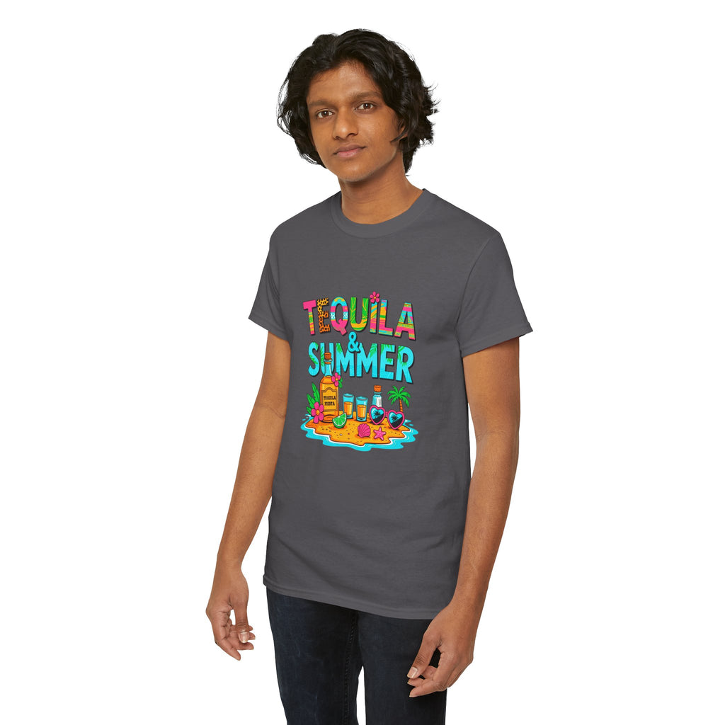 Tequila Summer Tee – Tropical Beach Cocktail Graphic T-Shirt